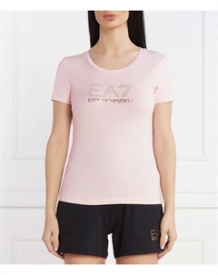 Футболка женская с логотипом, розовый Ea7