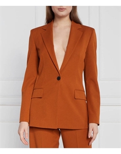 Пиджак женский с глубоким вырезом на одной пуговице, коричневый Hugo