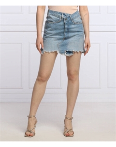 Юбка женская с декором карманов и с бахромой, синий Liu jo