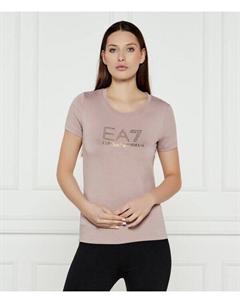 Футболка женская с круглым вырезом, розовый Ea7