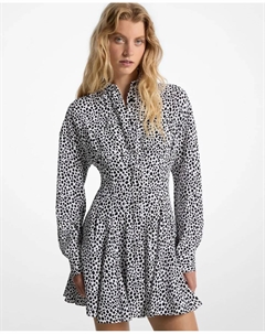 Короткое платье с рукавами-фонариками, мультиколор Michael michael kors