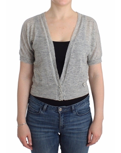 Шикарный укороченный серый свитер из смеси альпаки и шерсти Ermanno scervino