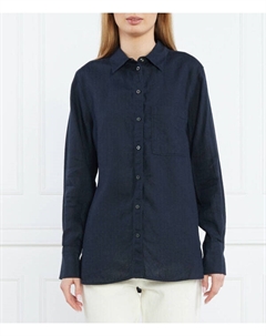 Рубашка женская свободного кроя с карманом, синий Marc o'polo