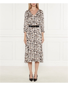 Платье с принтом и поясом, коричневый Liu jo