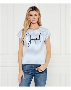Футболка женская в полоску с надписью, голубой Joop