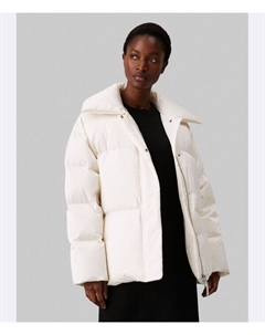 Пуховик женский короткий, белый Calvin klein