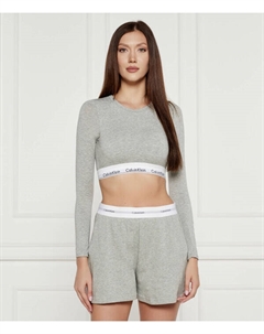 Кофта женская спортивная укороченная, серый Calvin klein underwear