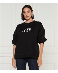 Толстовка женская хлопковая с круглым вырезом, черный Dsquared2