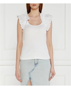 Топ женский из вискозы с рукавами-крылышками, белый Liu jo