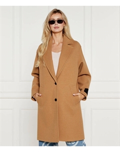 Пальто женское Matea свободного кроя с добавлением шерсти, коричневый Hugo