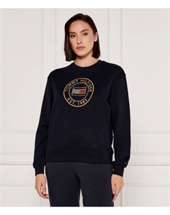Свитшот женский с вышивкой, синий Tommy hilfiger