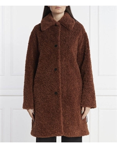 Пальто женское из искусственной овчины, коричневый Hugo
