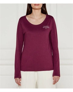 Лонгслив женский с логотипом бренда, фиолетовый Tommy hilfiger