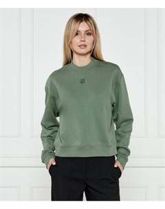 Свитшот женский свободного кроя с вышитым логотипом, зеленый Hugo