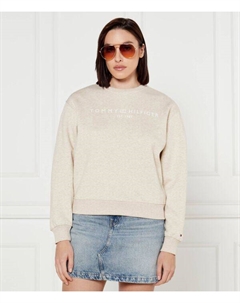Свитшот женский с логотипом бренда, бежевый Tommy hilfiger