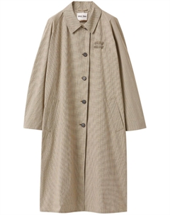 Тренч с логотипом, зеленый Miu miu