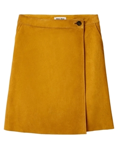 Замшевая юбка миди, коричневый Miu miu