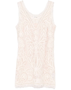 Кружевное платье мини, нейтральный цвет Parosh
