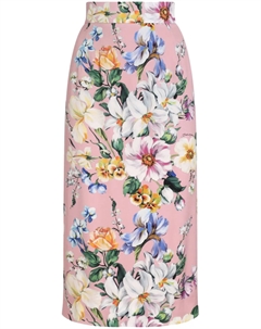 Юбка миди с цветочным принтом, розовый Dolce&gabbana