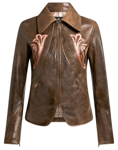 Кожаный пиджак, коричневый Etro