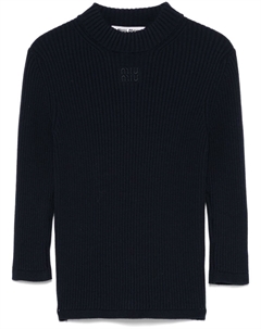 Свитер с вышитым логотипом, синий Miu miu