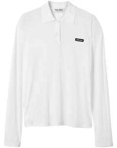 Рубашка поло из джерси, белый Miu miu
