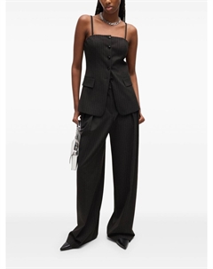 Прямые брюки в тонкую полоску, серый Hugo