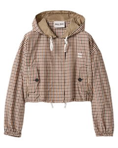 Куртка в клетку виши, нейтральный цвет Miu miu