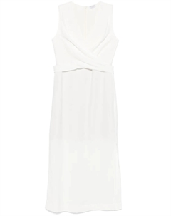 Твиловое платье миди с запахом, белый Brunello cucinelli
