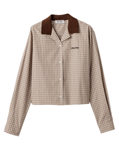 Клетчатая рубашка, нейтральный Miu miu