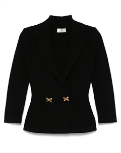 Вязаный блейзер с драгоценными бантами, черный Elisabetta franchi