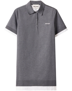 Платье мини тонкой вязки, серый Miu miu