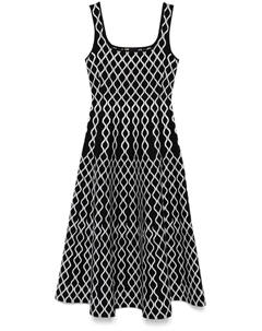 Платье миди с геометричным принтом, черный Maje