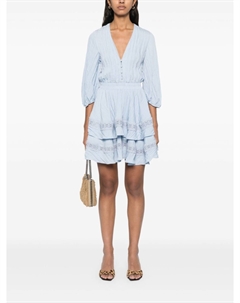 Платье мини с баской, синий Maje