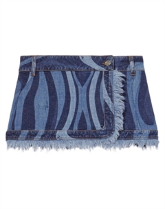 Джинсовая юбка мини с принтом Marmo, синий Pucci