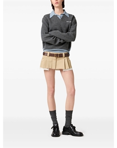 Многослойная рубашка поло, серый Miu miu