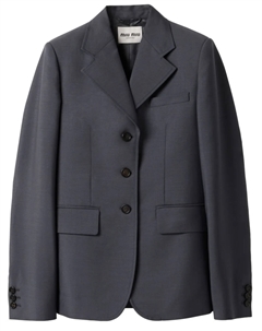 Однобортный пиджак, серый Miu miu