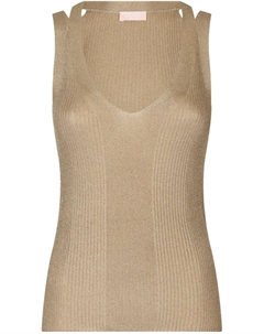 Люрексовый трикотажный топ, нейтральный Liu jo