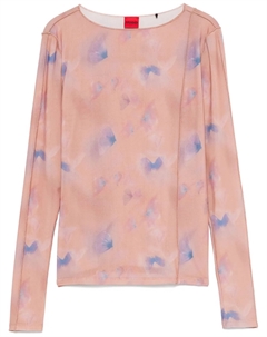 Топ с принтом бабочки, розовый Hugo