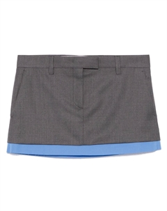 Многослойная юбка мини, серый Miu miu