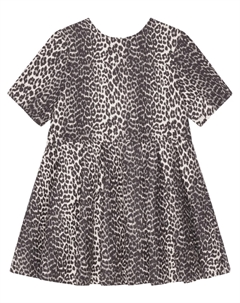 Платье мини с леопардовым принтом, нейтральный Ganni