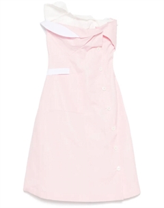 Многослойное платье миди, розовый Miu miu