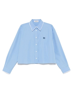 Рубашка с вышитым логотипом, синий Miu miu