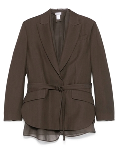 Блейзер с поясом, коричневый Brunello cucinelli