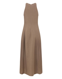 Платье макси из твила без рукавов от, коричневый Brunello cucinelli