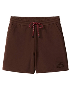 Хлопковые шорты, коричневый Miu miu