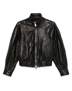 Кожаный бомбер, черный Dondup