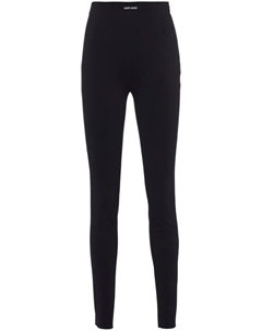 Легинсы с молнией и логотипом, черный Miu miu