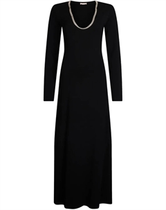 Трикотажное платье со стразами, черный Liu jo