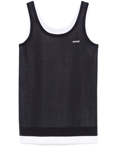 Поплиновое платье мини, синий Miu miu